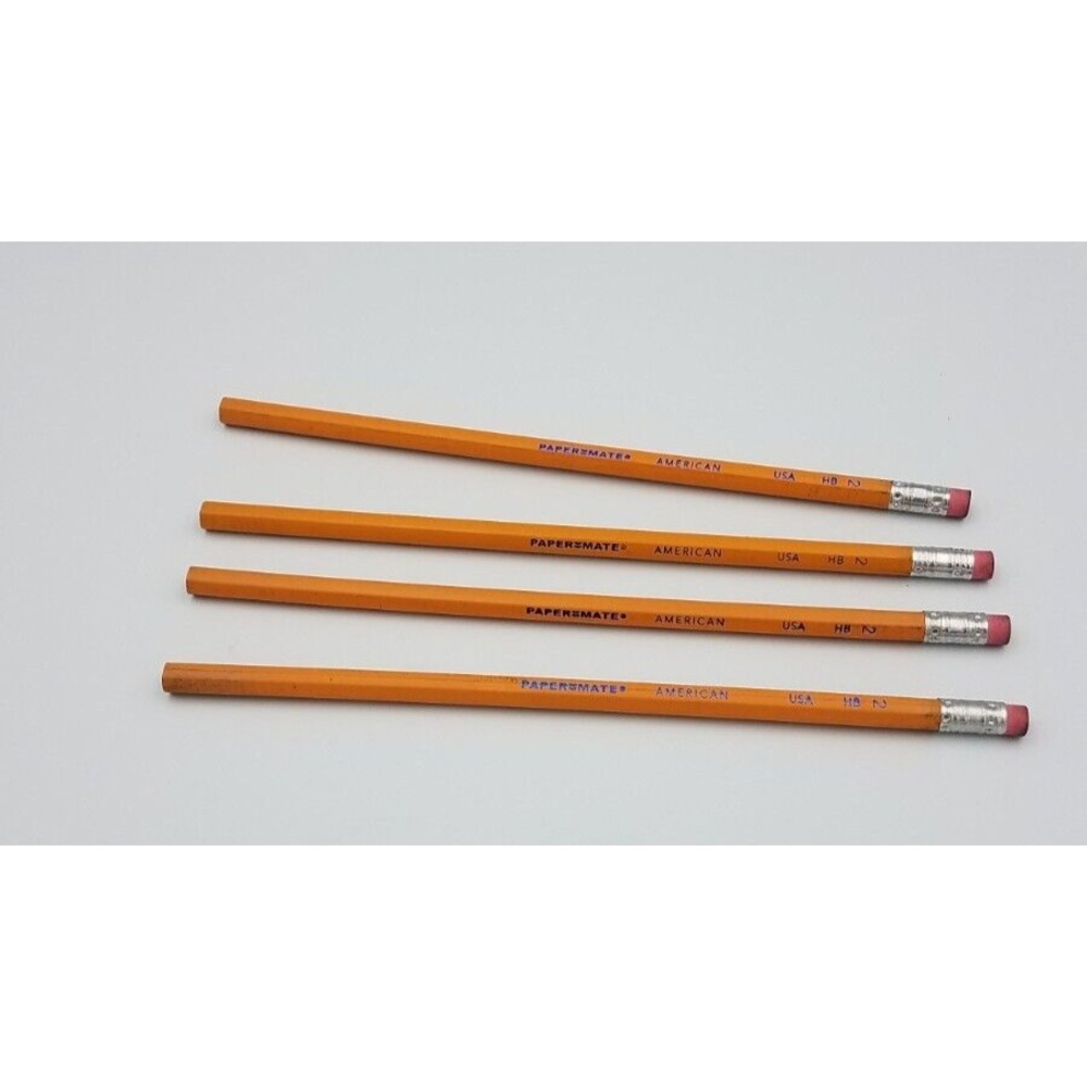 Lot of 4 Paper Mate American Wood Pencils HB‎ #2 USA Made NOS